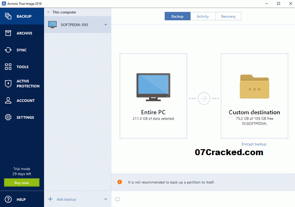 acronis true image serial number location