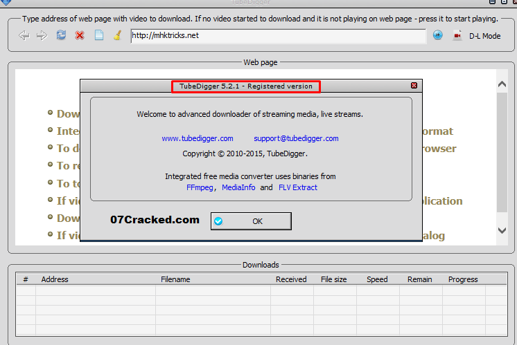 tubedigger registration key